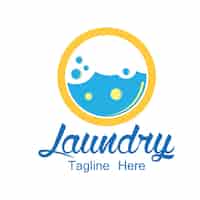 Vettore gratuito logo di lavanderia con spazio di testo per il tuo slogan