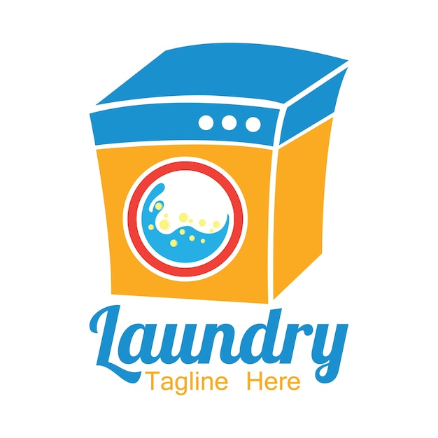 あなたのスローガンのためのテキストスペース付き洗濯ロゴ