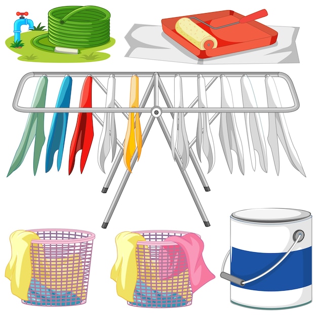 Free vector laundry room essentials set