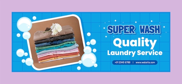 Laundry service   facebook cover template