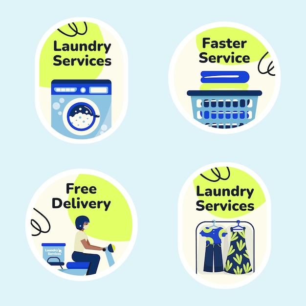 Laundry service  labels  template