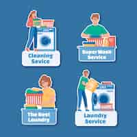 Free vector laundry service  labels  template