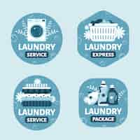 Free vector laundry service  labels  template