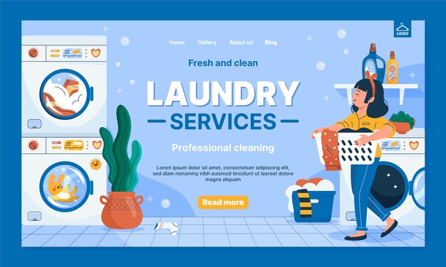 Laundry service    landing page template
