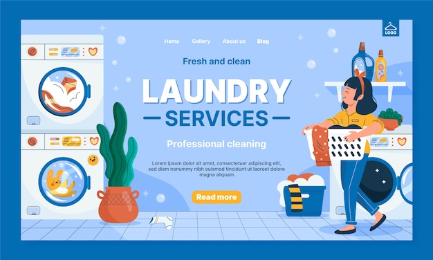 Laundry service    landing page template