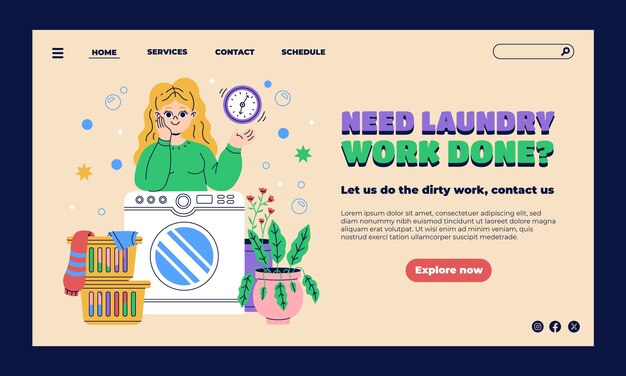 Laundry service    landing page template