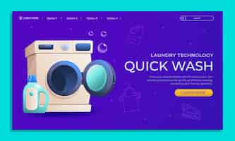 Free vector laundry service  landing page template