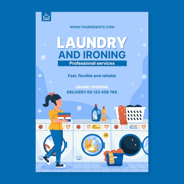 Laundry service  poster template