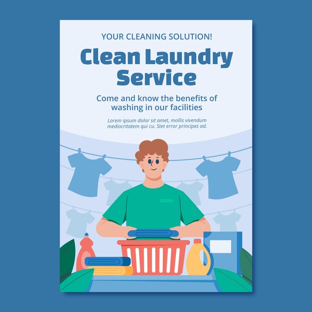 Laundry service  poster template