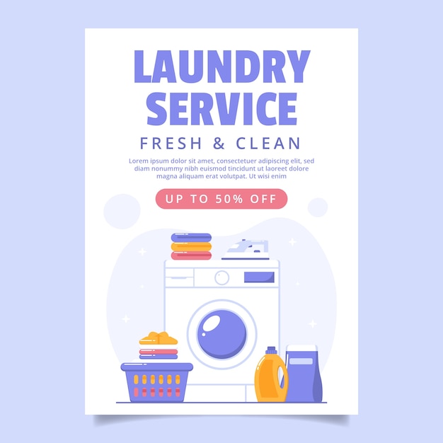 Laundry service  poster template