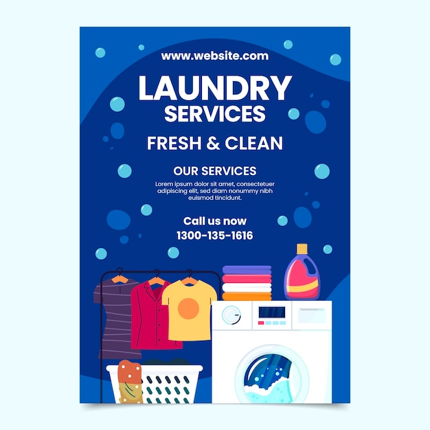 Free vector laundry service poster template