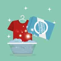 Free vector laundry service set products