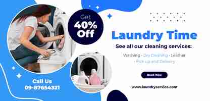 Free vector laundry service  template design