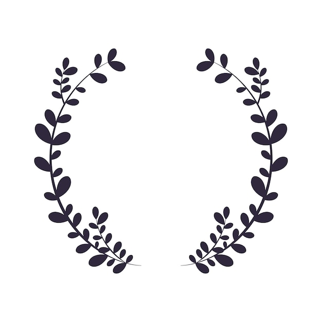 Free vector laurel emblem icon white background