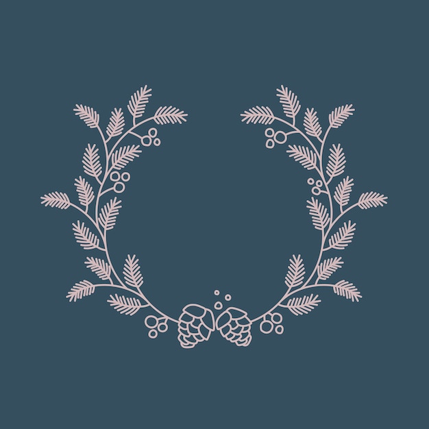 Laurel logo frame clipart, botanical illustration vector