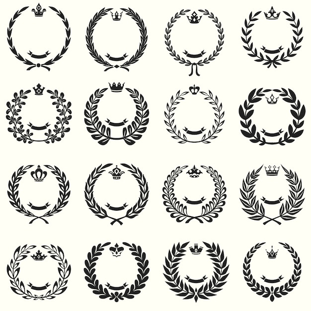 Free vector laurel wreathes set