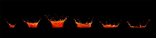 Lava, juice splash sequence animation sprite sheet