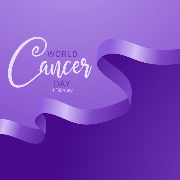 Lavender ribbon. world cancer day concept