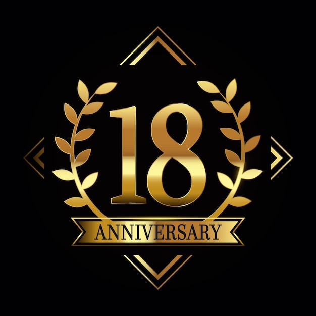 Роскошный логотип восемнадцатой годовщины