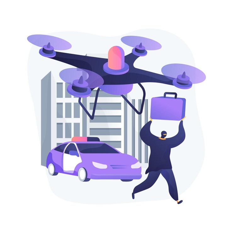 Free Vector law enforcement drones abstract concept illustration