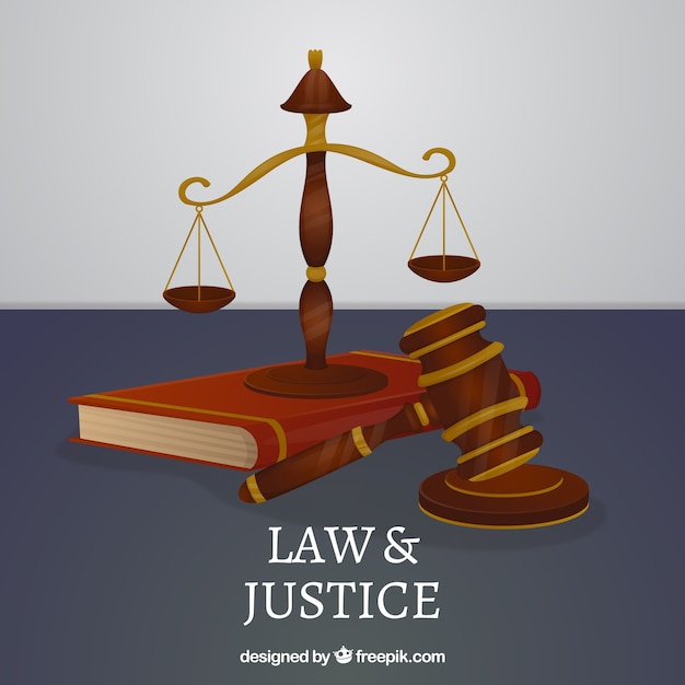 Law and justice concept with flat design