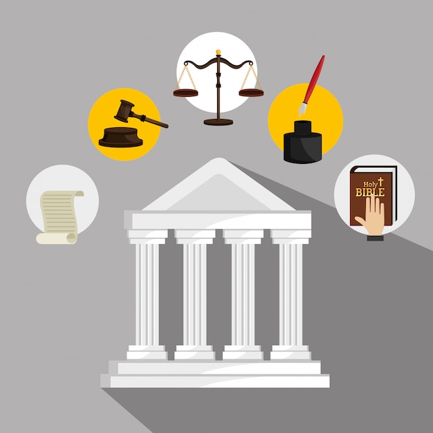 Free vector law and legal justice graphic