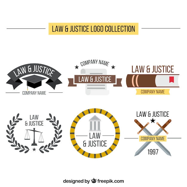 Free vector law logotype  set