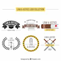 Free vector law logotype  set