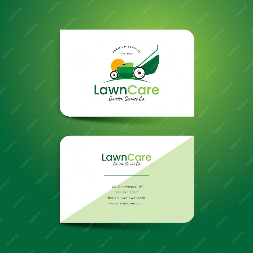 Free Vector Lawn care business card template Free Vector Lawn care business card template