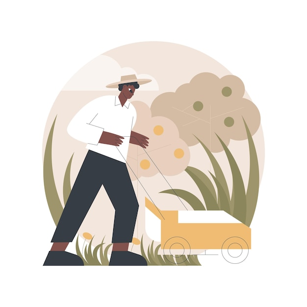 Lawn mowing service abstract concept illustration