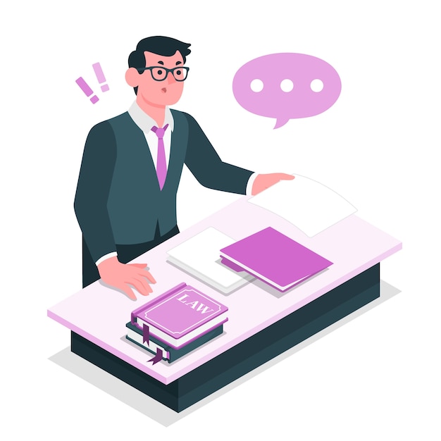 Free vector lawyer arguing concept illustration