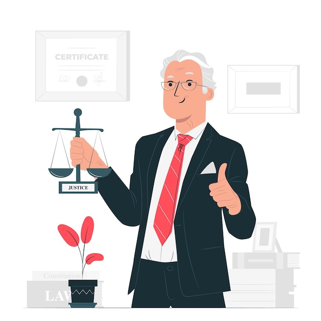 Free vector lawyer concept illustration