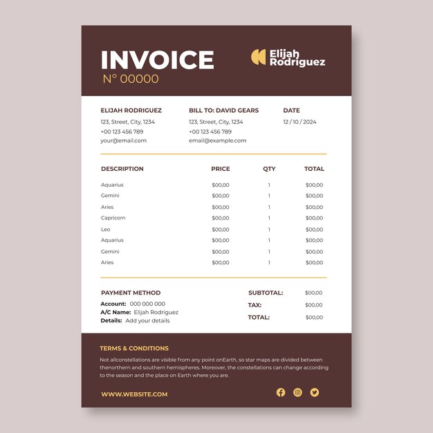 Lawyer invoice template design