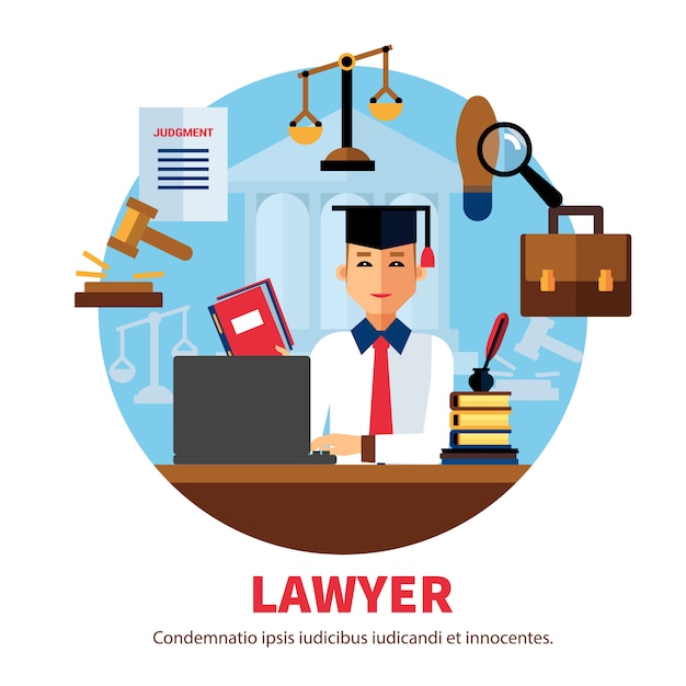 Vettore gratuito avvocato giurista legale illustrazione esperta