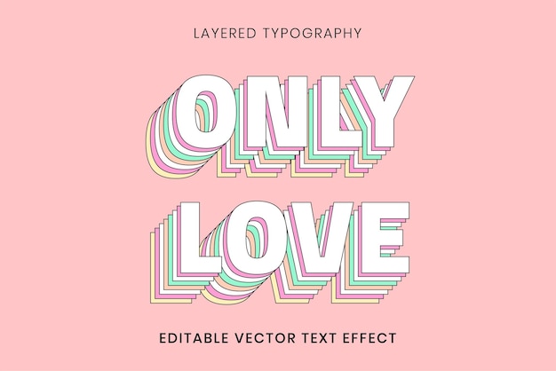 Layered Editable Text Effect Template Vector 3d Typography