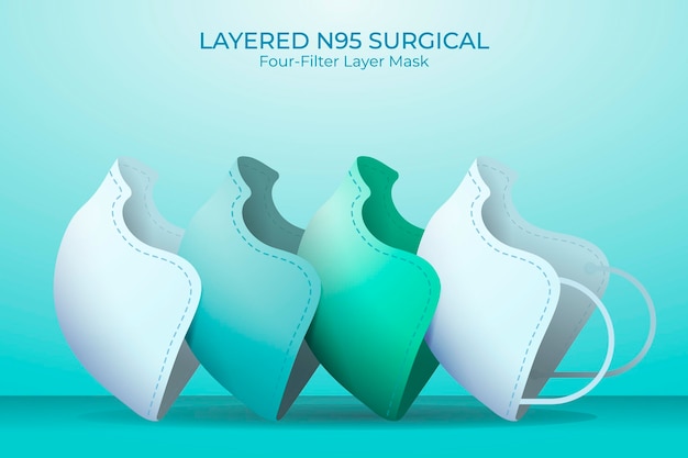 Layered n95 surgical mask