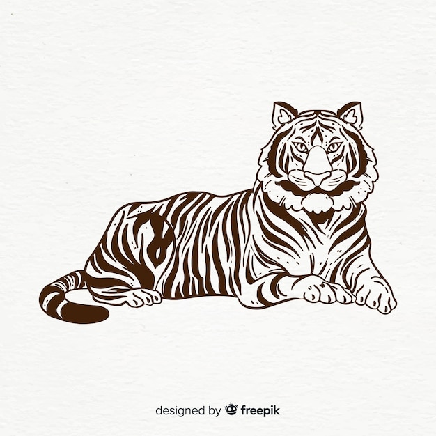 Free vector laying tiger background