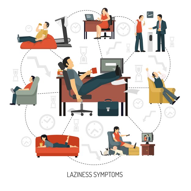 Laziness Symptoms Infographics