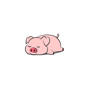 怠惰な豚睡眠漫画 ベクトルイラスト プレミアムベクター 怠惰な豚睡眠漫画 ベクトルイラスト プレミアムベクター