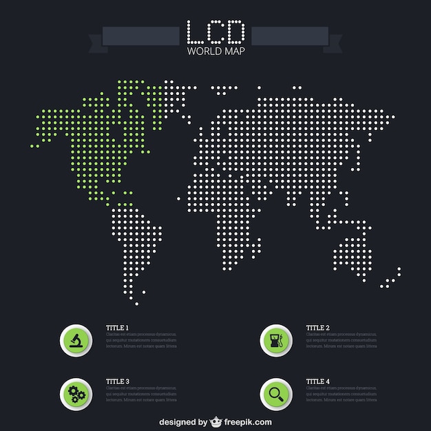 Free vector lcd world map infographic