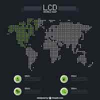 Free vector lcd world map infographic