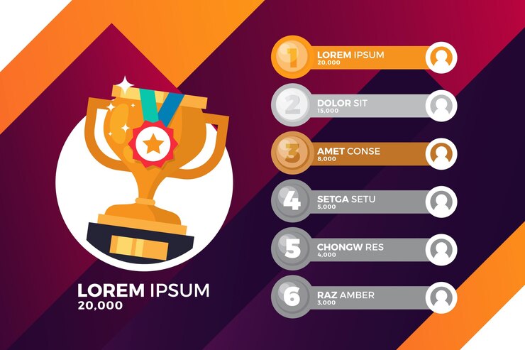 Free Vector leaderboard with abstract background