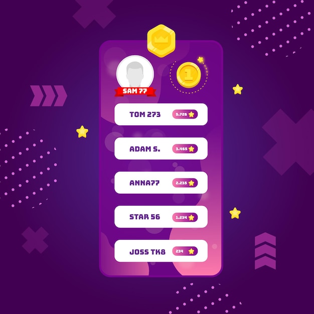 Free vector leaderboard with abstract background