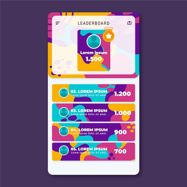 Leaderboard with abstract background