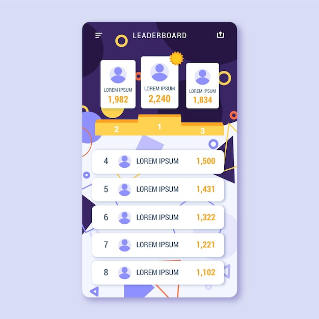 Leaderboard with abstract background