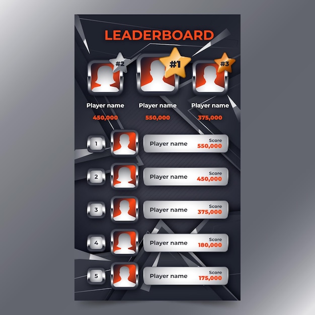 Free vector leaderboard with abstract background