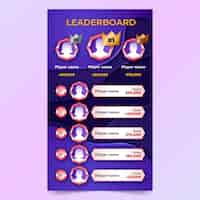 Free vector leaderboard with abstract background