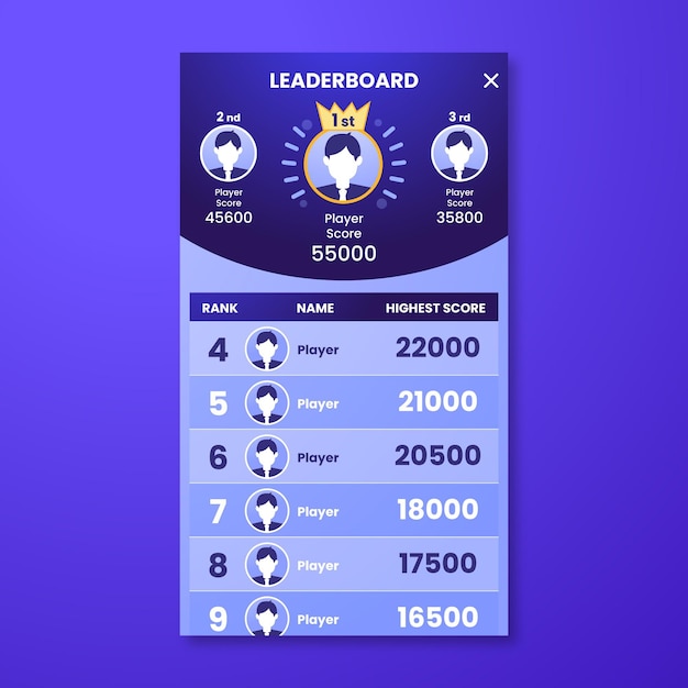 Free vector leaderboard with abstract background