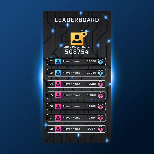 Free vector leaderboard with abstract background