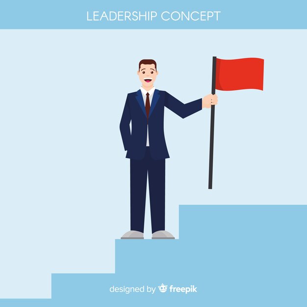 Leadership background in flat design